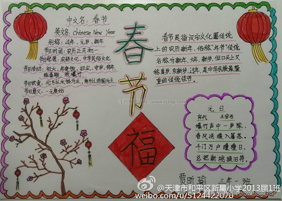 过大年春节手抄报