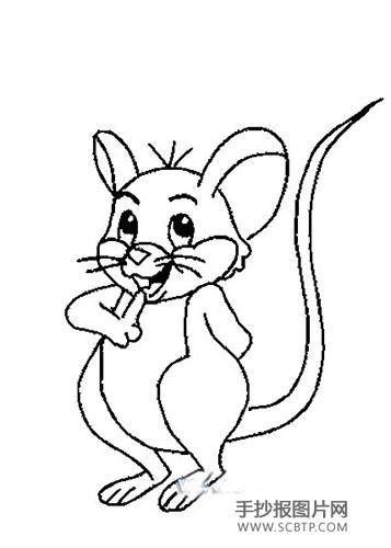 这是一幅非常可爱的小老鼠简笔画,宝宝们很容易学会哦!