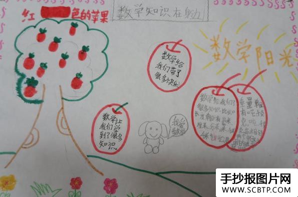 小学一年级2班数学天地手抄报