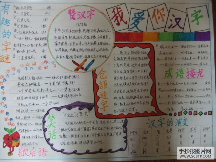 汉字文化的手抄报