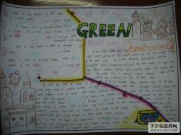 走进英语所描写的绿色的手抄报