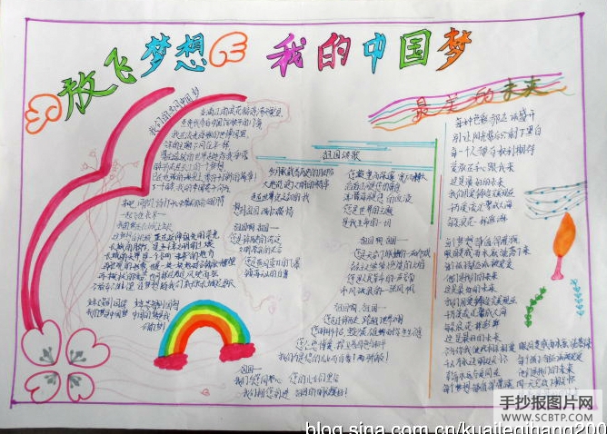 放飞梦想——我的中国梦的手抄报