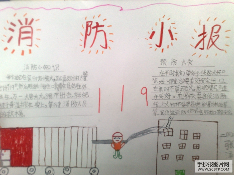 消防安全伴我行的手抄报