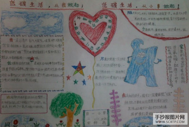 低碳，美好生活的手抄报