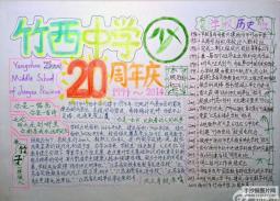 竹西中学20周年校庆手抄报图片