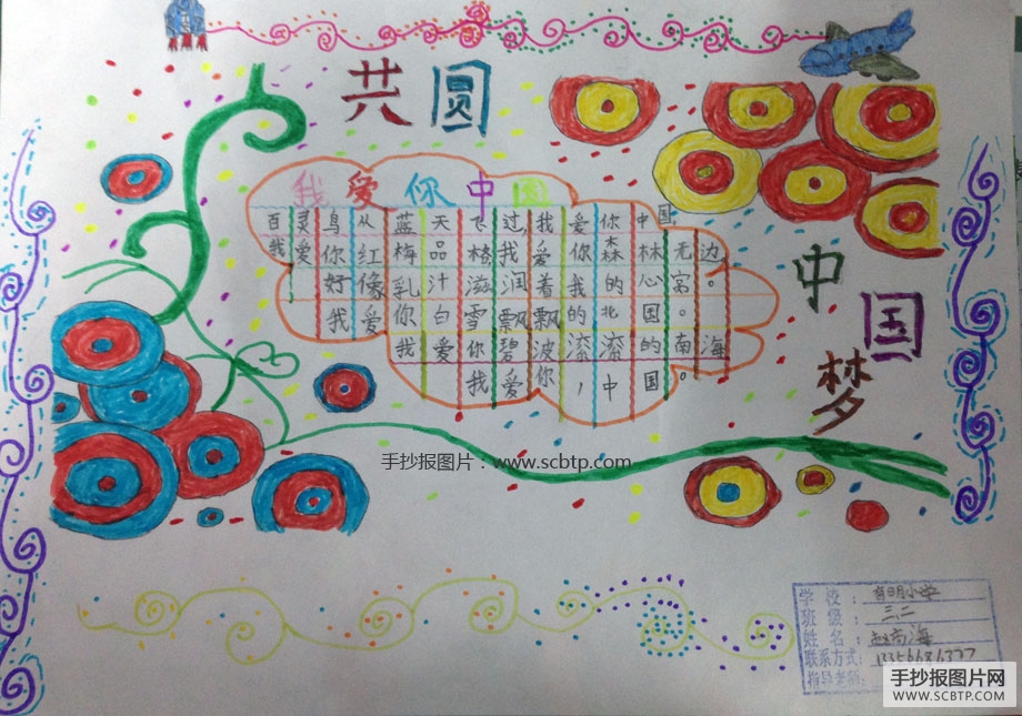 5张中国梦主题的手抄报版面