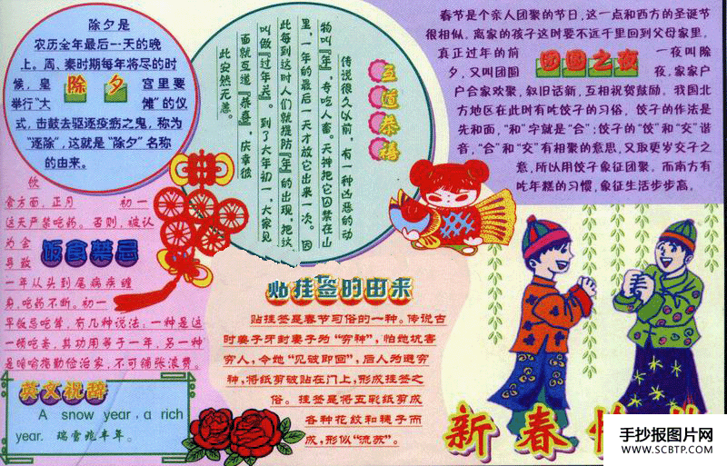 喜迎新春手抄报图片
