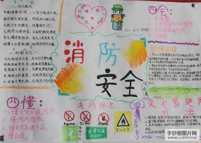 小学生消防安全手抄报图