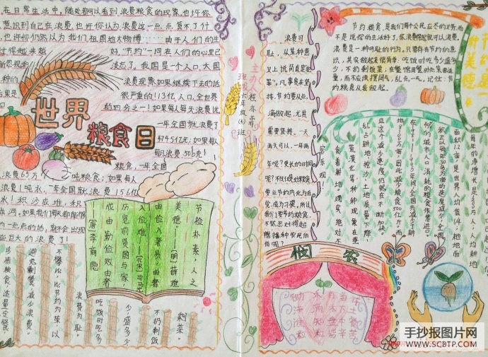 节约粮食，从我做起好习惯手抄报