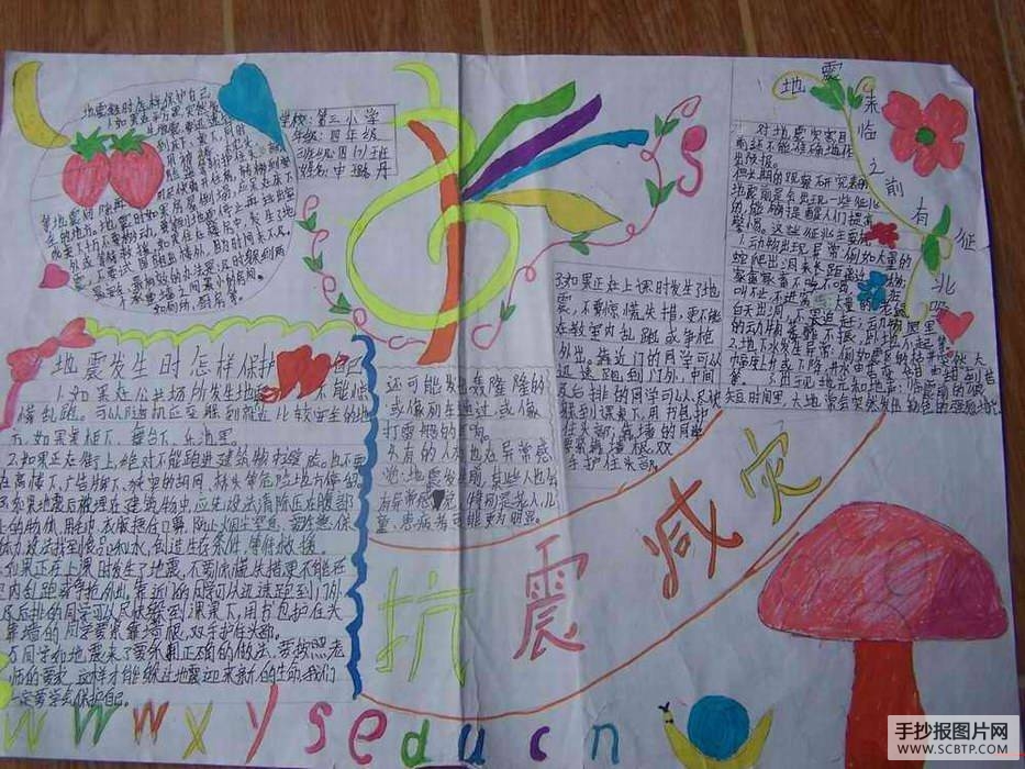 一、防震减灾手抄报图片