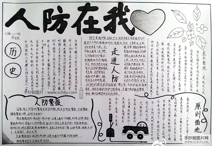 人防在我手抄报图片设计