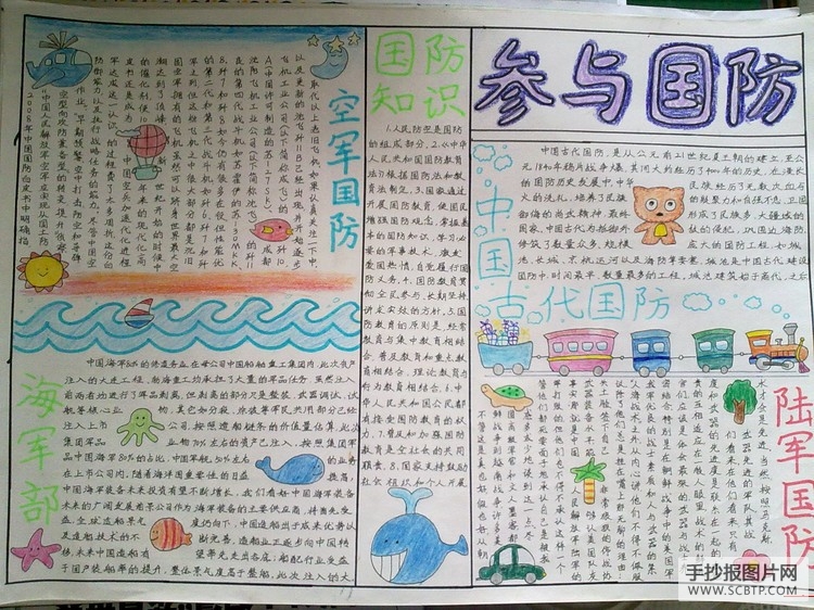 我与国防手抄报