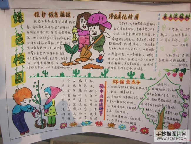 保护环境 绿色校园手抄报