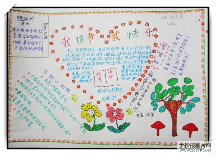 二年级读书手抄报：我读书我快乐