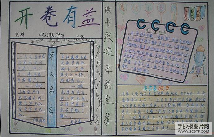 阅读经典，书画童年手抄报