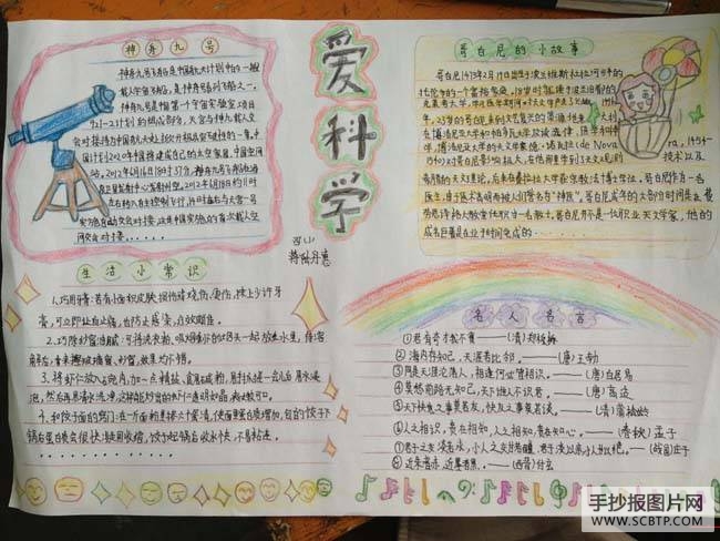 科技之光、科技天地手抄报