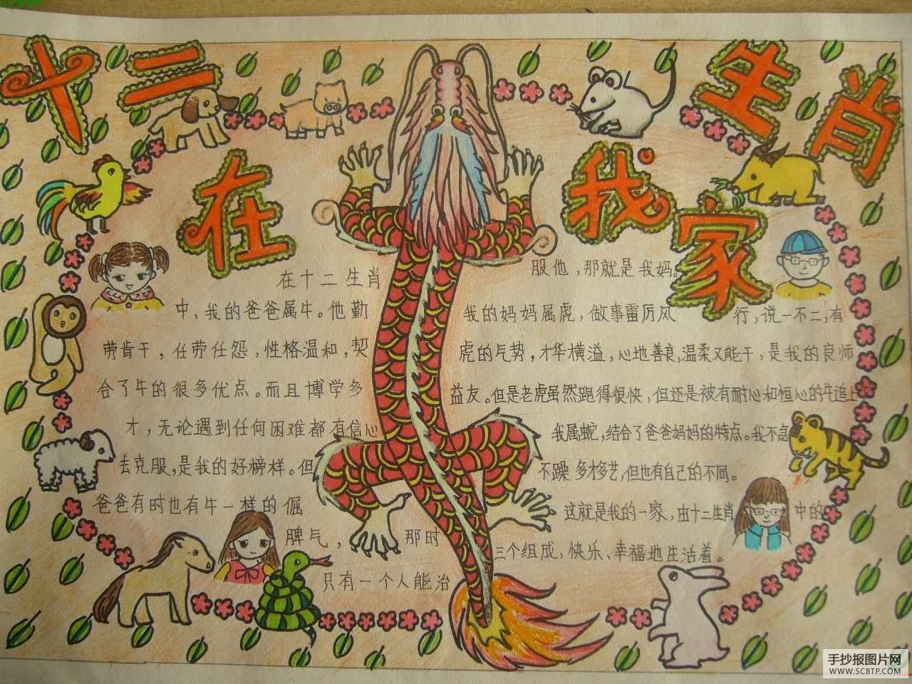 十二生肖手抄报图片