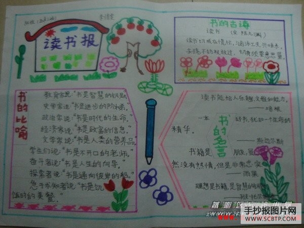 蒸湘实验小学读书手抄报