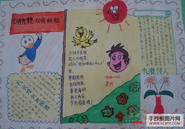 小学生文明礼仪伴我行手抄报