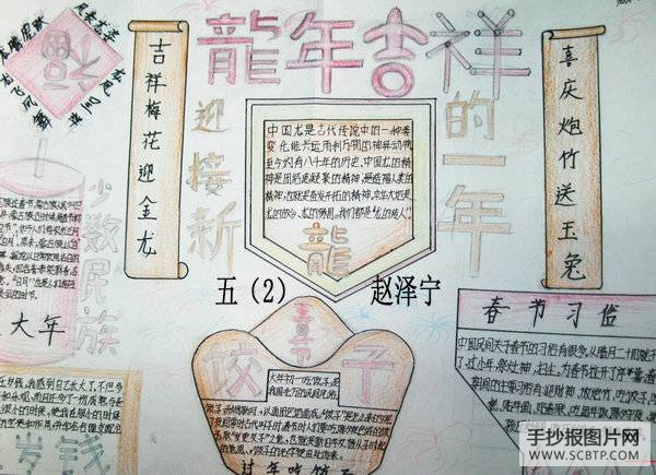 寒假手抄报：喜迎新年