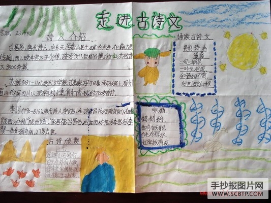 中华经典古诗文诵读手抄报