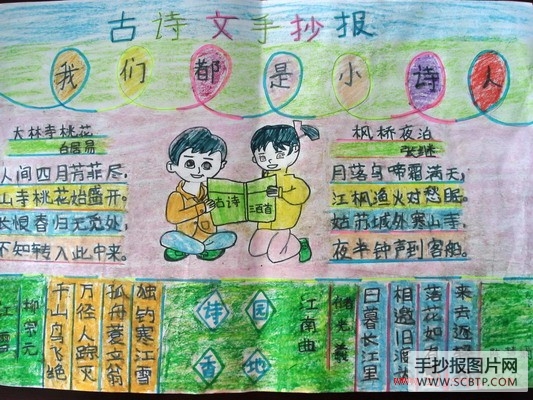 中华经典古诗文诵读手抄报