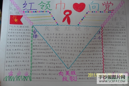 红领巾，心向党手抄报
