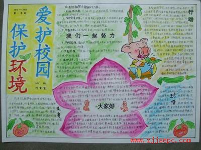 保护环境 爱护校园的手抄报图片