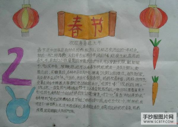 优秀寒假手抄报：过春节