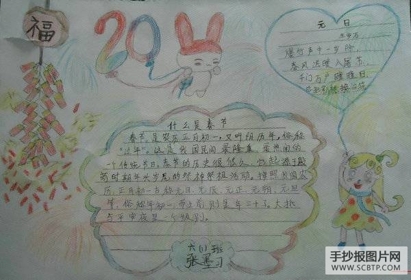 优秀寒假手抄报：过春节