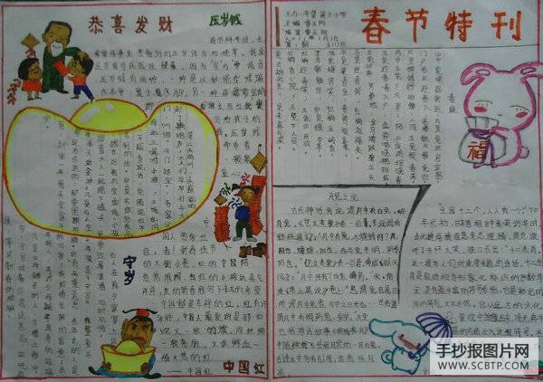 优秀寒假手抄报：过春节
