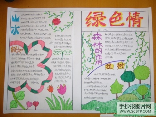 小学生植树节手抄报图片