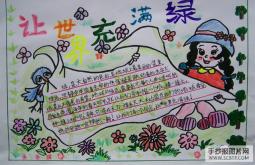 绿色地球植树节手抄报