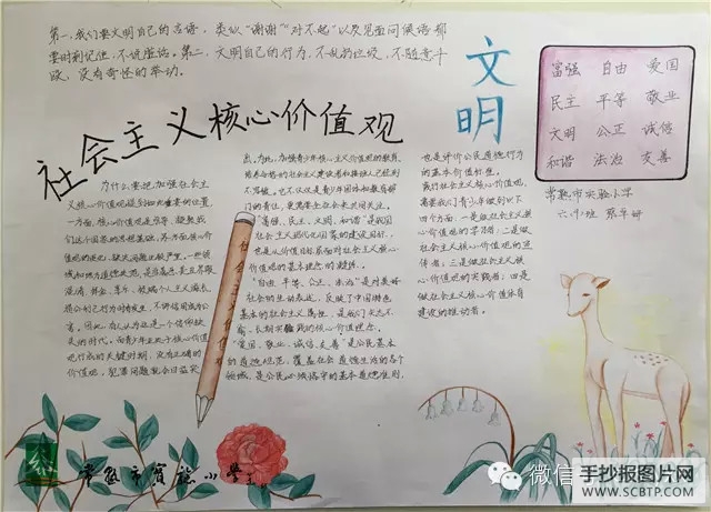 “社会主义核心价值观”主题手抄报作品