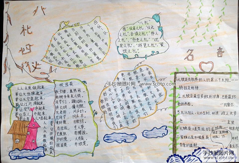 小学生八礼四仪手抄报图片