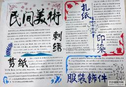 中国民间艺术传统文化手抄报