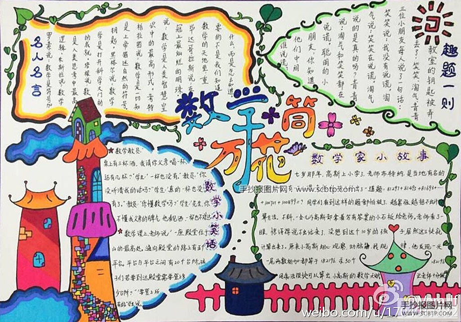 身边的数学_手抄报版面设计图