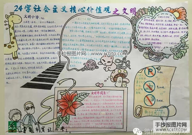 社会主义核心价值观的手抄报