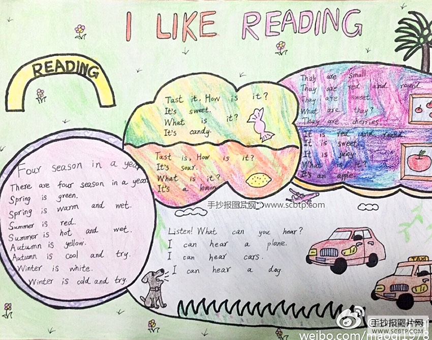 I like reading手抄报图片