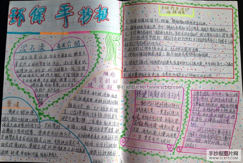 以“绿色环保”为主题的手抄报欣赏