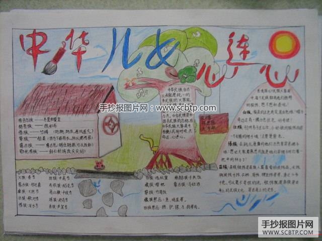 民族团结教育手抄报