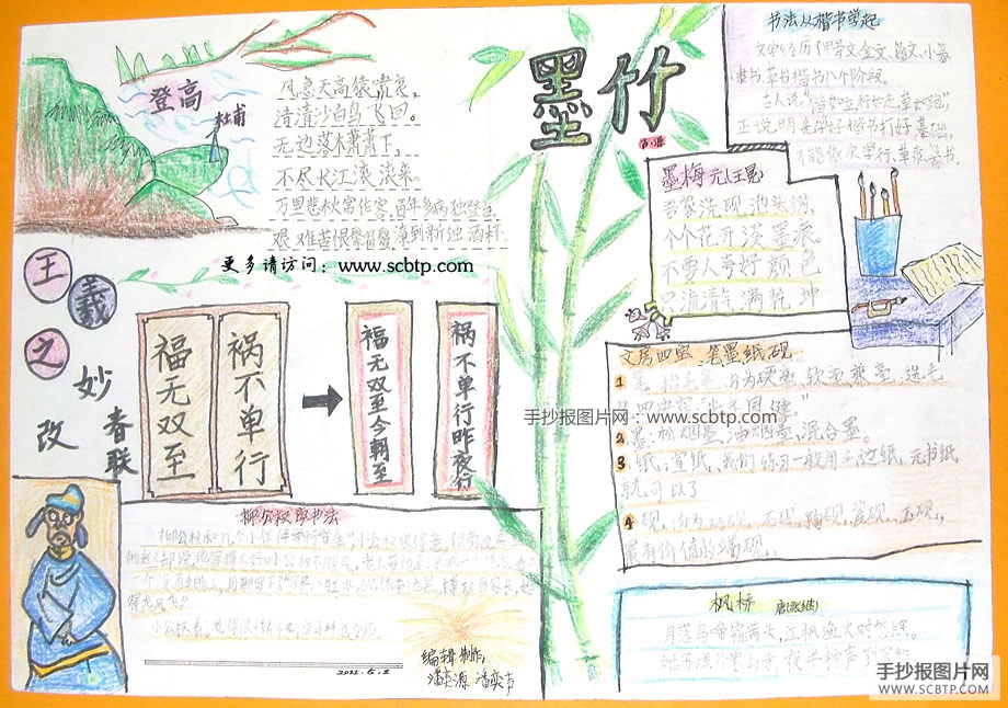 五张有关书法艺术的精美手抄报