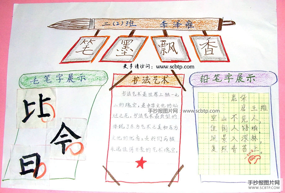 笔墨飘香，中国书法艺术手抄报