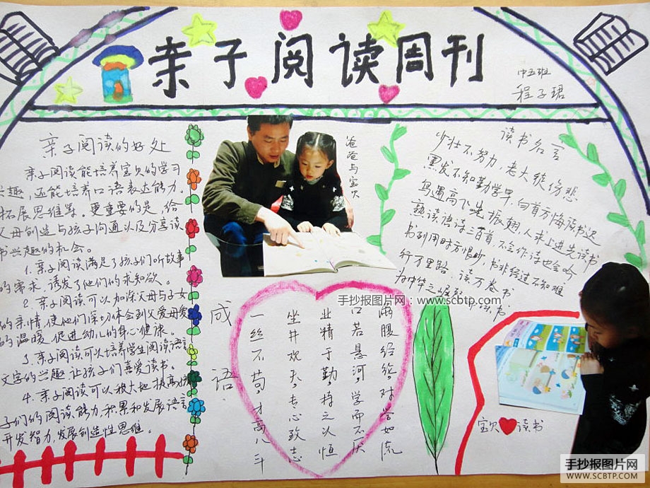 世界读书日，亲子阅读活动手抄报