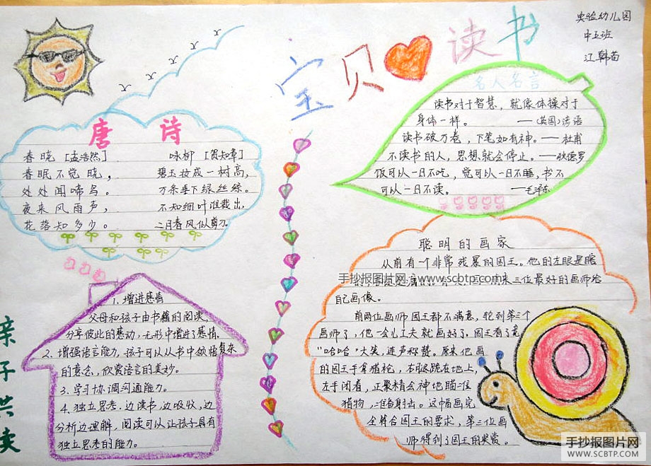 书海拾贝亲子阅读手抄报