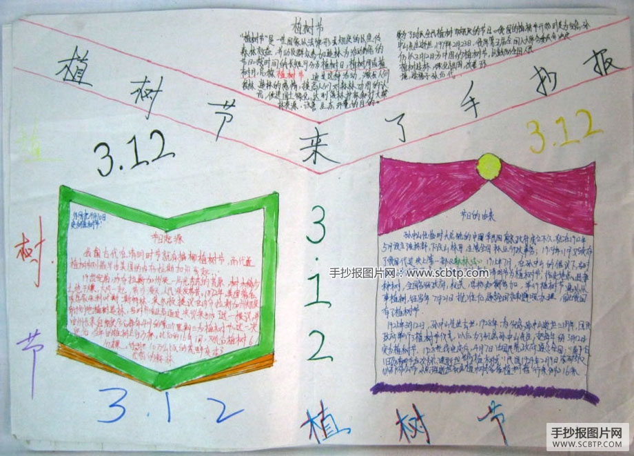 3月12日植树节手抄报