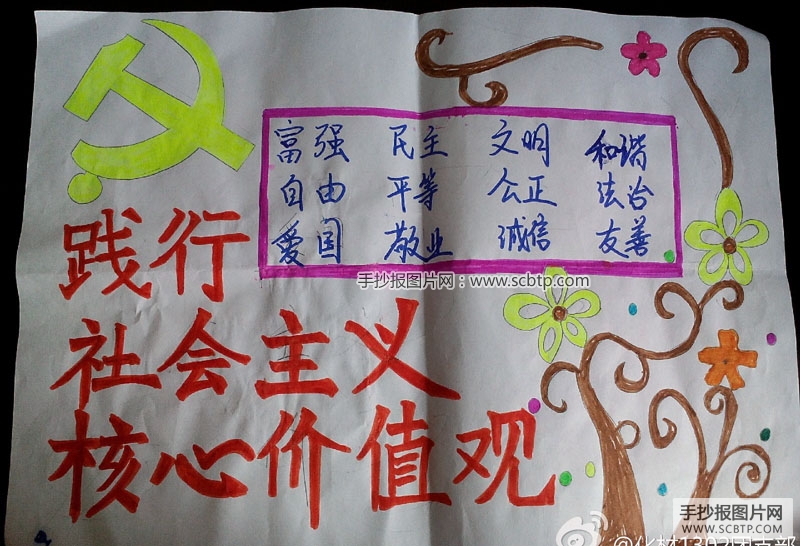 小学生社会主义价值观手抄报