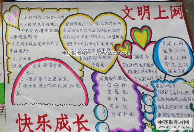 文明上网，快乐成长的手抄报