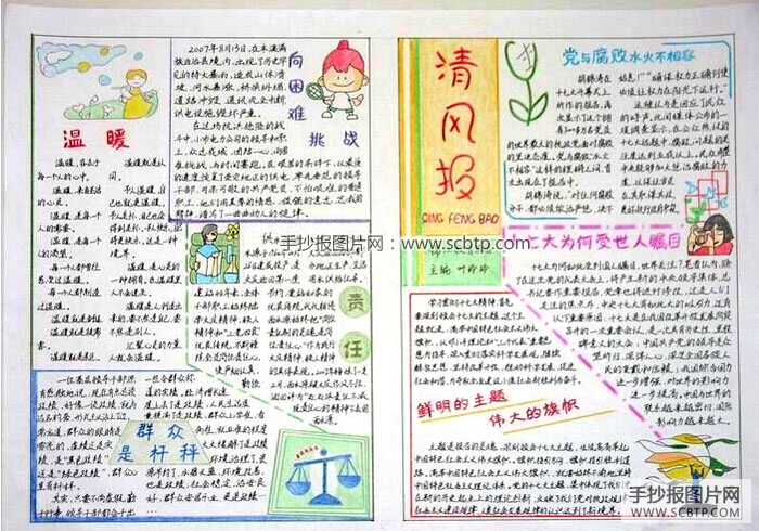 党的十七大精神手抄报