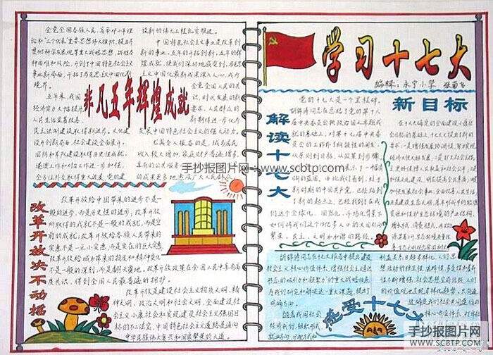 党的十七大精神手抄报